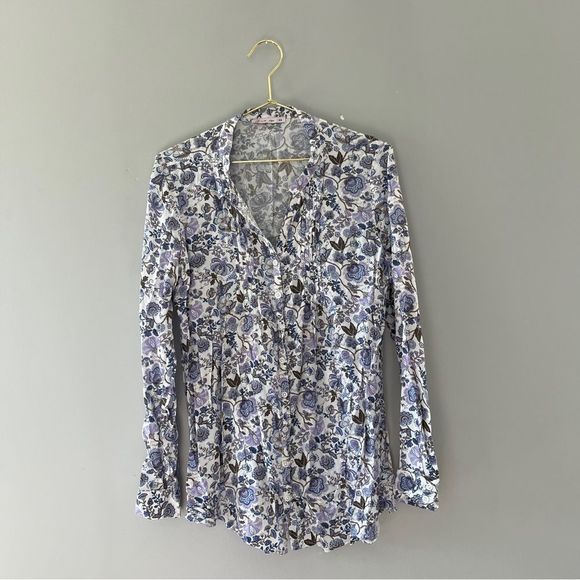 G Club by Gemo floral print button up blouse work professional size 44 - Picture 1 of 6
